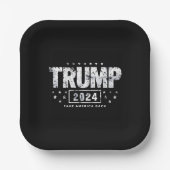 Donald Trump 2024 nimmt die Wahlen in Amerika zurü Pappteller (Vorderseite)