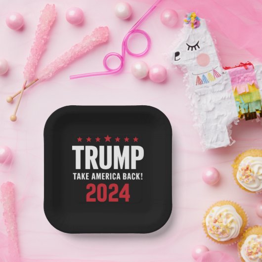 Donald Trump 2024 nimmt die Wahlen in Amerika zurü Pappteller (Party)