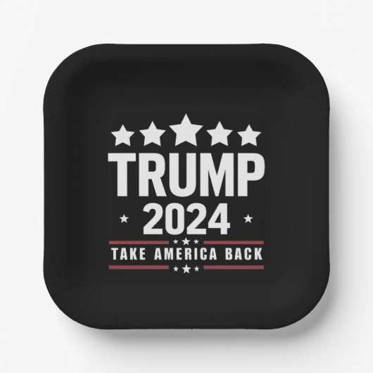 Donald Trump 2024 nimmt die Wahlen in Amerika zurü Pappteller (Vorderseite)