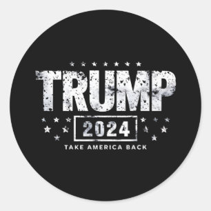 Donald Trump 2024 nimmt die Wahlen in Amerika zurü Runder Aufkleber