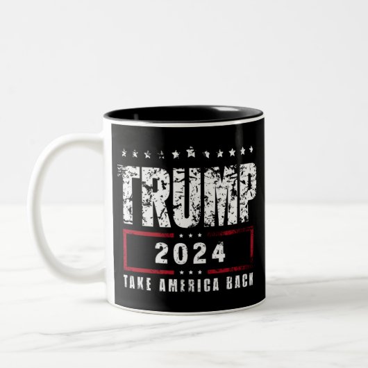 Donald Trump 2024 nimmt die Wahlen in Amerika zurü Zweifarbige Tasse (Links)