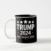 Donald Trump 2024 nimmt die Wahlen in Amerika zurü Zweifarbige Tasse (Links)