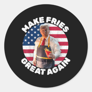 Donald Trump 2024 Pommes Frites - Mach Pommes Frit Runder Aufkleber