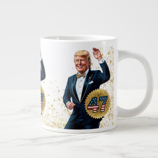 Donald Trump 2024 Präsident 47 Gewinner Jumbo-Tasse (Rechts)