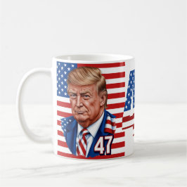 Donald Trump 2024 Präsident 47 Gewinner Kaffeetasse