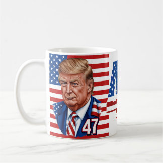 Donald Trump 2024 Präsident 47 Gewinner Kaffeetasse