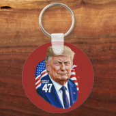 Donald Trump 2024 Präsident 47 Gewinner Schlüsselanhänger (Vorderseite)