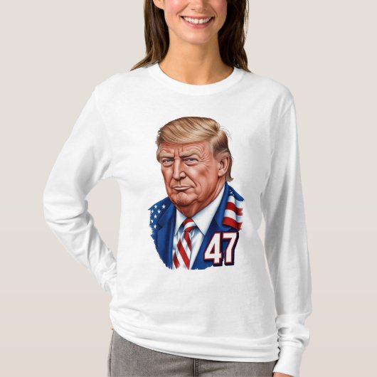 Donald Trump 2024 Präsident 47 Gewinner T-Shirt (Vorderseite)