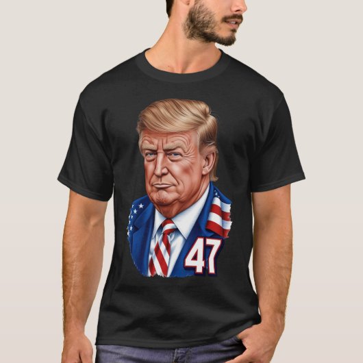 Donald Trump 2024 Präsident 47 Gewinner T-Shirt (Vorderseite)