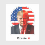 Donald Trump 2024 Präsident Legend American Flag Aufkleber (Blatt)