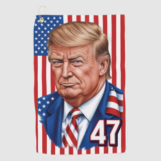 Donald Trump 2024 Presidential 47 Winner - USA Golfhandtuch