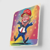 Donald Trump 2024 Quadratische Wanduhr (Winkel)