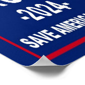 Donald Trump 2024 Rette Amerika wieder Poster (Ecke)