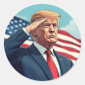 Donald Trump 2024 Runder Aufkleber (Vorderseite)