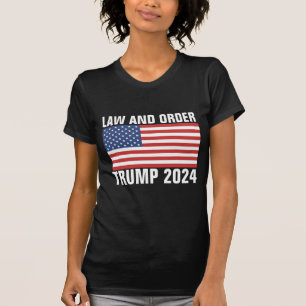 DONALD TRUMP 2024, T - SHIRT DES RECHTS UND DER OR