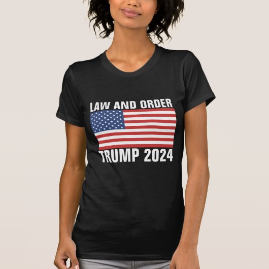 DONALD TRUMP 2024, T - SHIRT DES RECHTS UND DER OR (Vorderseite)