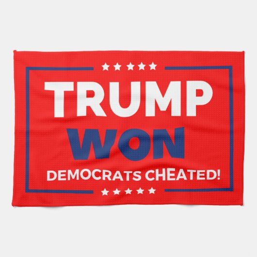 Donald Trump 2024 Trump Won Geschirrtuch (Horizontal)