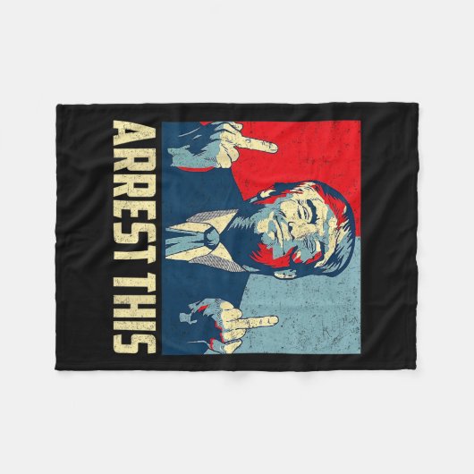 Donald Trump 2024 Unterstützerfestnahme Dies Vinta Fleecedecke (Vorderseite (Horizontal))