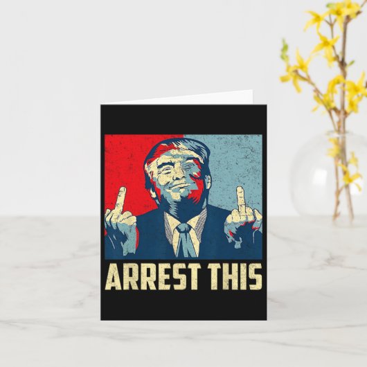 Donald Trump 2024 Unterstützerfestnahme Dies Vinta Karte (Gelbe Blume)