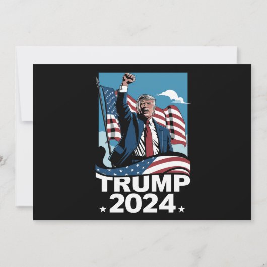 Donald Trump 2024 US-Wahlflagge Einladung (Vorderseite)