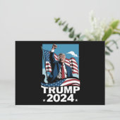 Donald Trump 2024 US-Wahlflagge Einladung (Stehend Vorderseite)