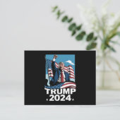 Donald Trump 2024 US-Wahlflagge Postkarte (Stehend Vorderseite)