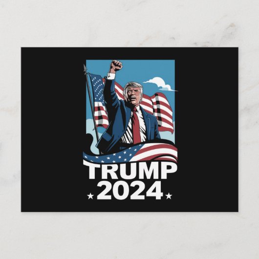 Donald Trump 2024 US-Wahlflagge Postkarte (Vorderseite)