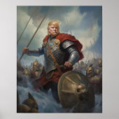 Donald Trump 2024 Viking Warrior Hero Funny AI Poster (Vorne)