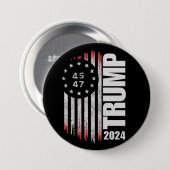 Donald Trump 2024 Wahl Abstimmung 45 47 Amerikaner Button (Vorne & Hinten)