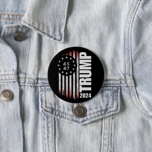 Donald Trump 2024 Wahl Abstimmung 45 47 Amerikaner Button (Beispiel)