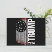 Donald Trump 2024 Wahl Abstimmung 45 47 Amerikaner Einladung (Stehend Vorderseite)