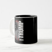 Donald Trump 2024 Wahl Abstimmung 45 47 Amerikaner Zweifarbige Tasse (Vorderseite Links)
