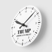 Donald Trump 2024 Wahl Amerika ist groß Runde Wanduhr (Winkel)