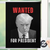 Donald Trump 2024 Wollte für Präsident Fensteraufkleber (Zuhause)