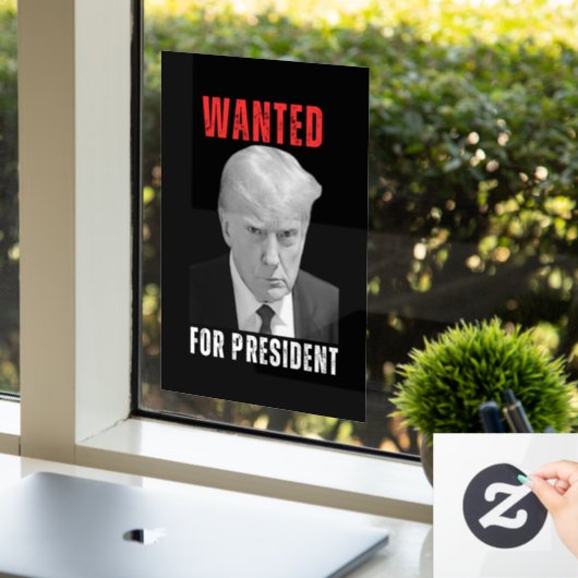 Donald Trump 2024 Wollte für Präsident Fensteraufkleber (Büro)
