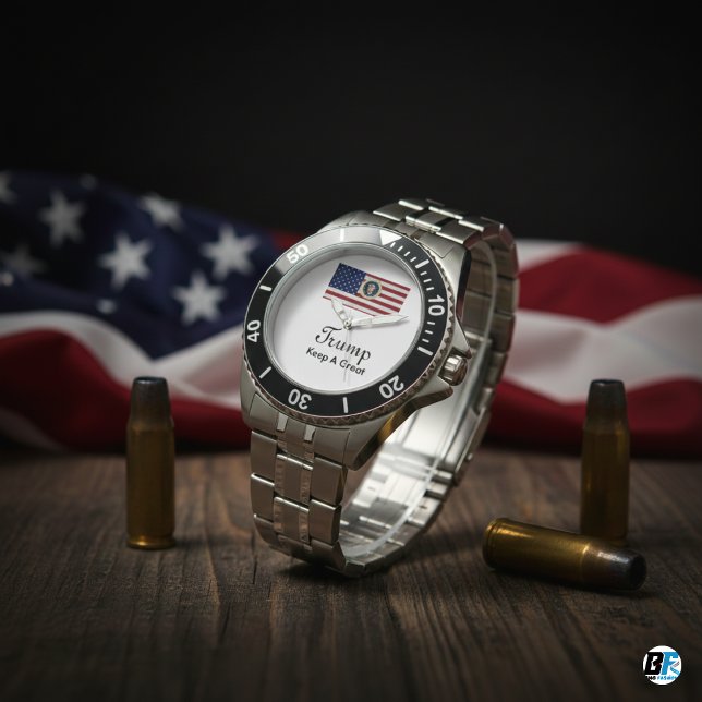 Donald Trump 2025 Behielt eine große Flagge Armbanduhr (Von Creator hochgeladen)