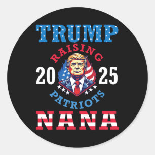 Donald Trump 2025 Erziehung von Patrioten Nana Unt Runder Aufkleber