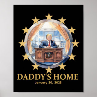 Donald Trump 2025 Oval Office Inaug Poster
