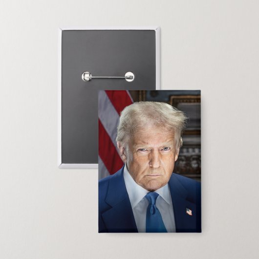 Donald Trump 2025 US-Präsident Portrait Button (Vorderseite/Rückseite)