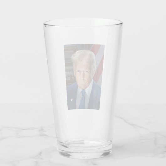 Donald Trump 2025 US-Präsident Portrait Glas (Rückseite)