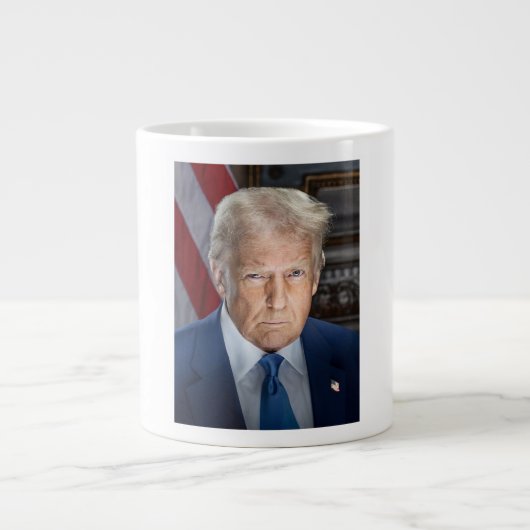 Donald Trump 2025 US-Präsident Portrait Jumbo-Tasse (Vorderseite)