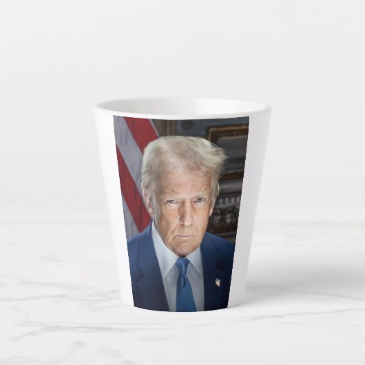 Donald Trump 2025 US-Präsident Portrait Milchtasse (Vorderseite)