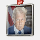 Donald Trump 2025 US-Präsident Portrait Ornament Aus Metall (Links)