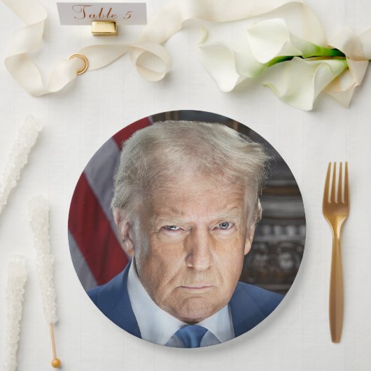 Donald Trump 2025 US-Präsident Portrait Pappteller (Hochzeit)
