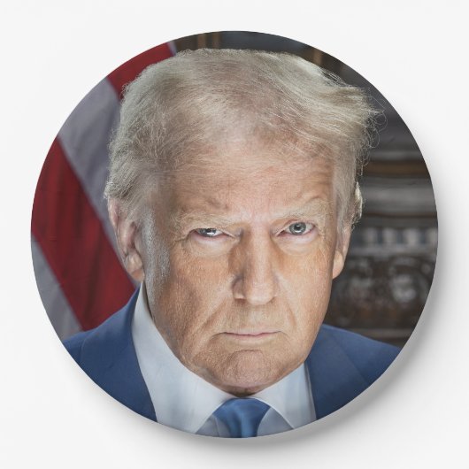 Donald Trump 2025 US-Präsident Portrait Pappteller (Vorderseite)
