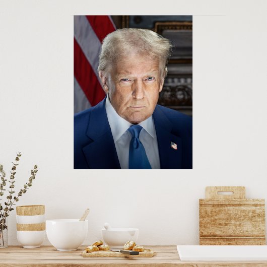 Donald Trump 2025 US-Präsident Portrait Poster (Küche)