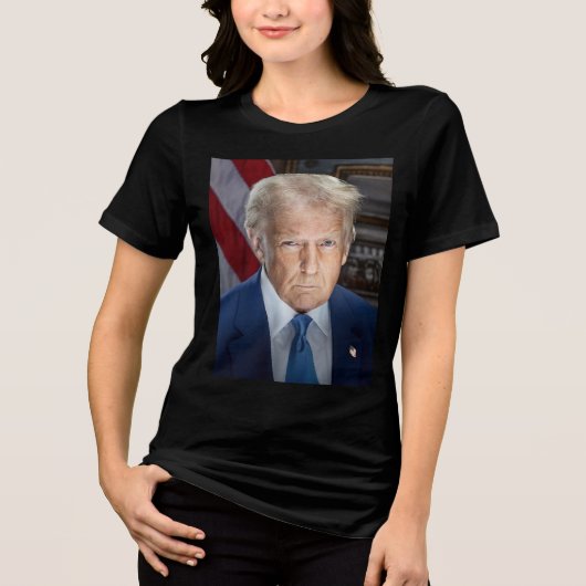 Donald Trump 2025 US-Präsident Portrait Tri-Blend Shirt (Vorderseite)
