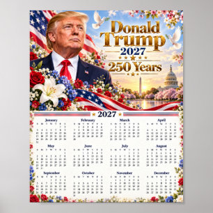 Donald Trump 2027 Kalender, USA 250 Jahre Poster