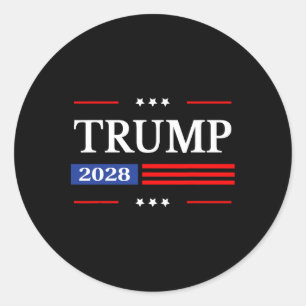 Donald Trump 2028 Präsident American Flag Pro Trum Runder Aufkleber