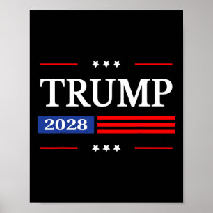 Donald Trump 2028 Präsident Amerikanische Flagge P Poster